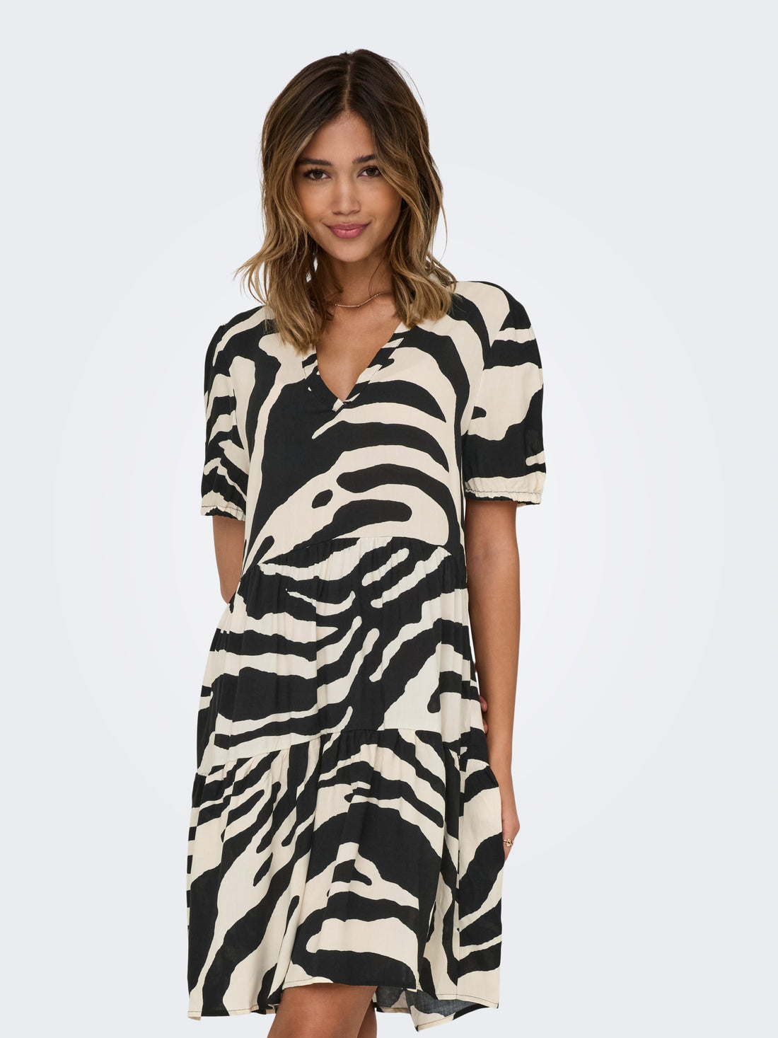 ONLNOVA LIFE VIS S/S THEA DRESS WVN