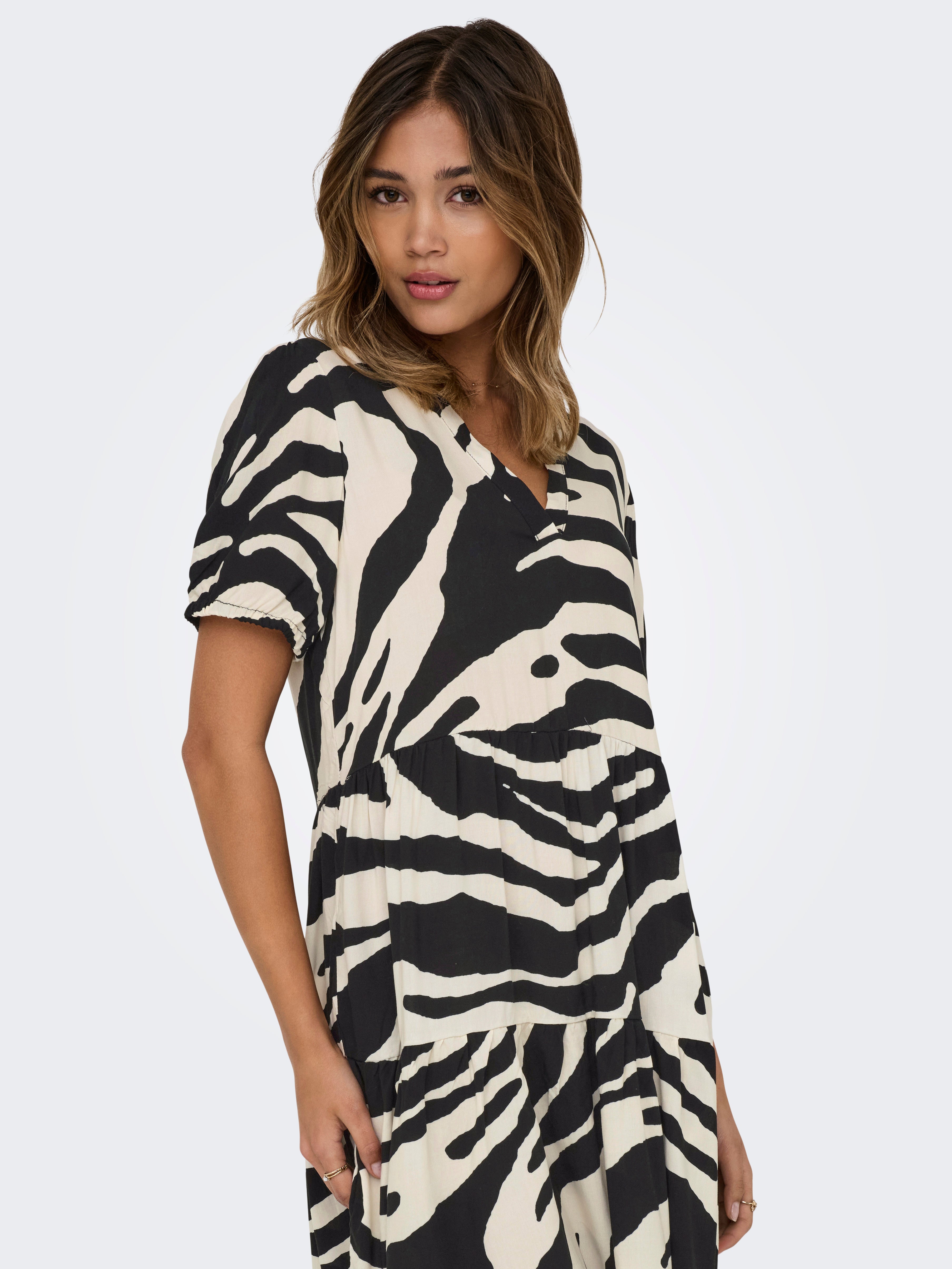 ONLNOVA LIFE VIS S/S THEA DRESS WVN