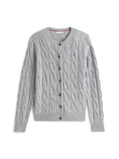SOFT WOOL CABLE C-NK LS CARDIGAN