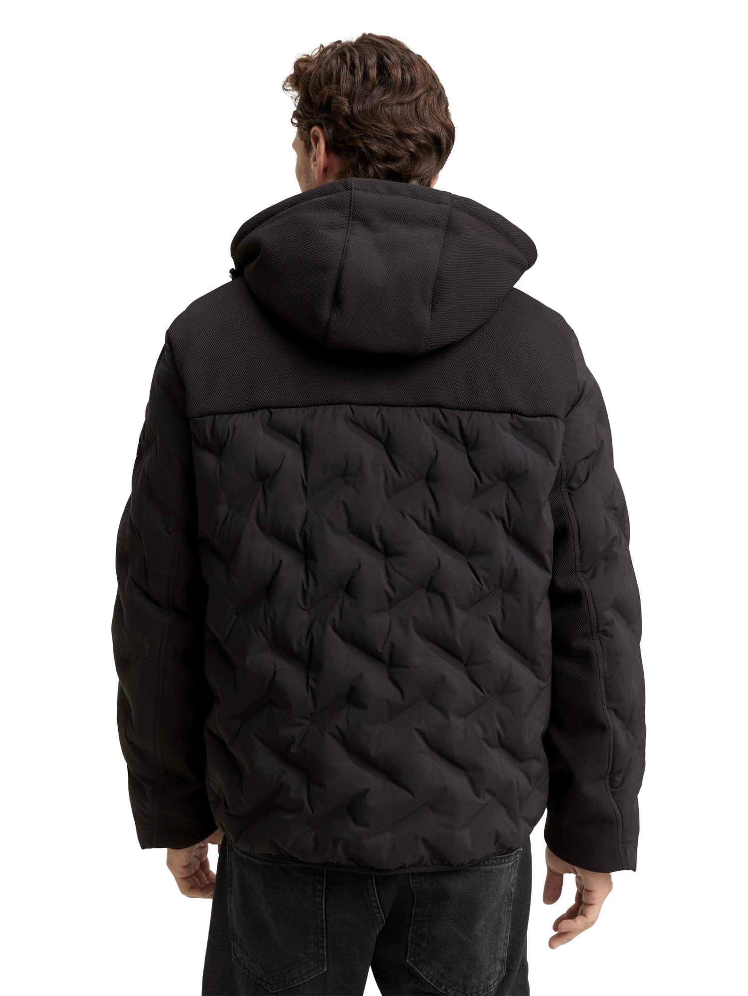 Hybrid Puffer-Jacke mit Steppung
