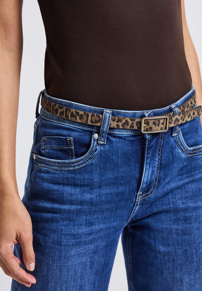 Street One Damen Ledergürtel Animal Print Metallschnalle