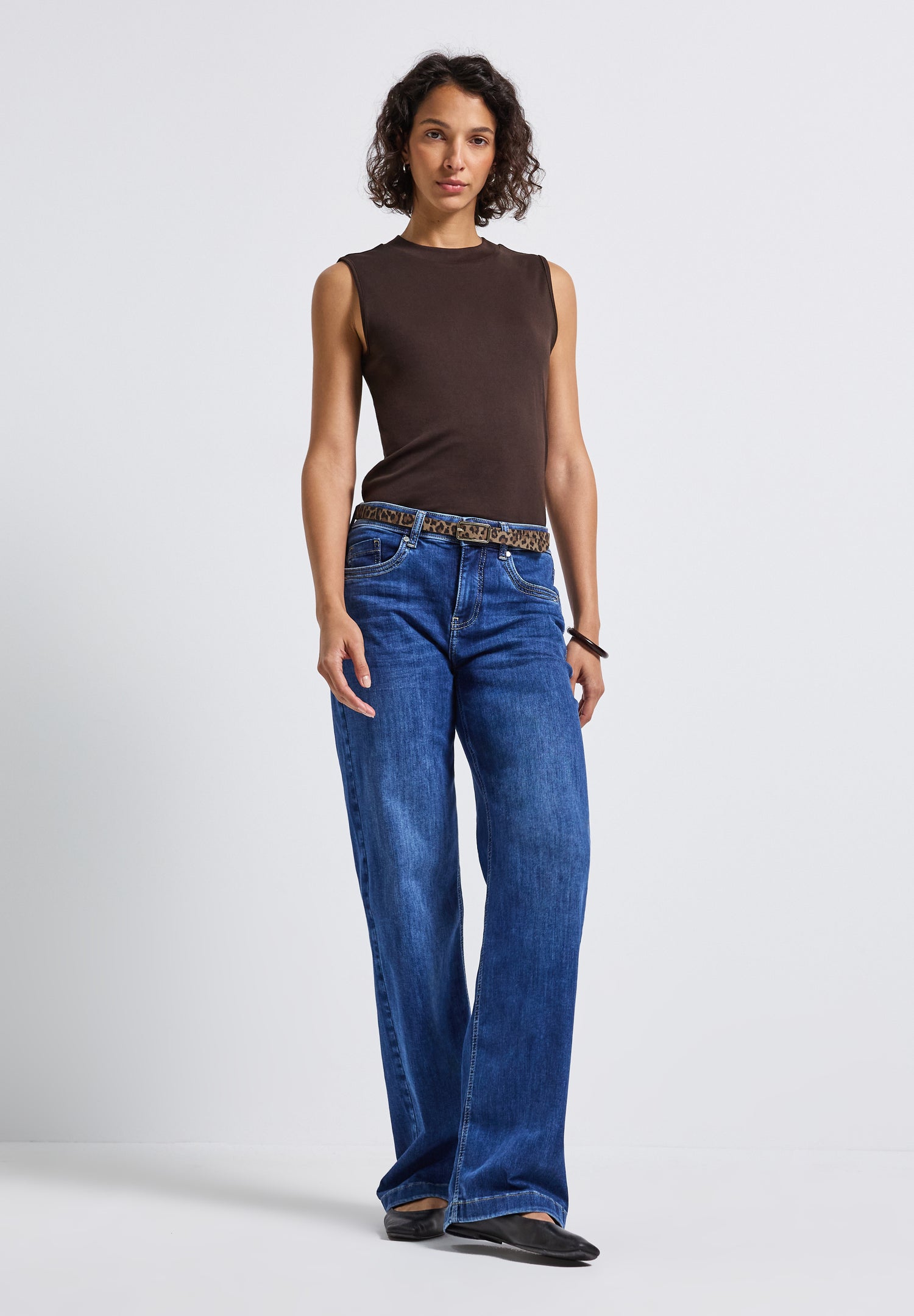 Street One Damen Ledergürtel Animal Print Metallschnalle