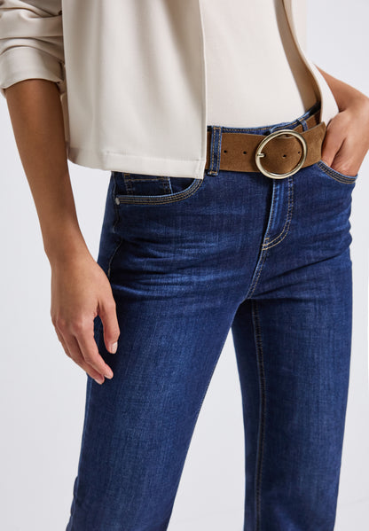 Street One Damen Gürtel Velours Ovale Schnalle Leder