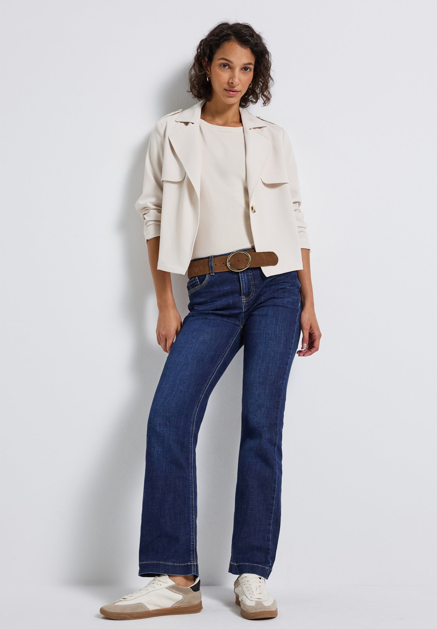 Street One Damen Gürtel Velours Ovale Schnalle Leder