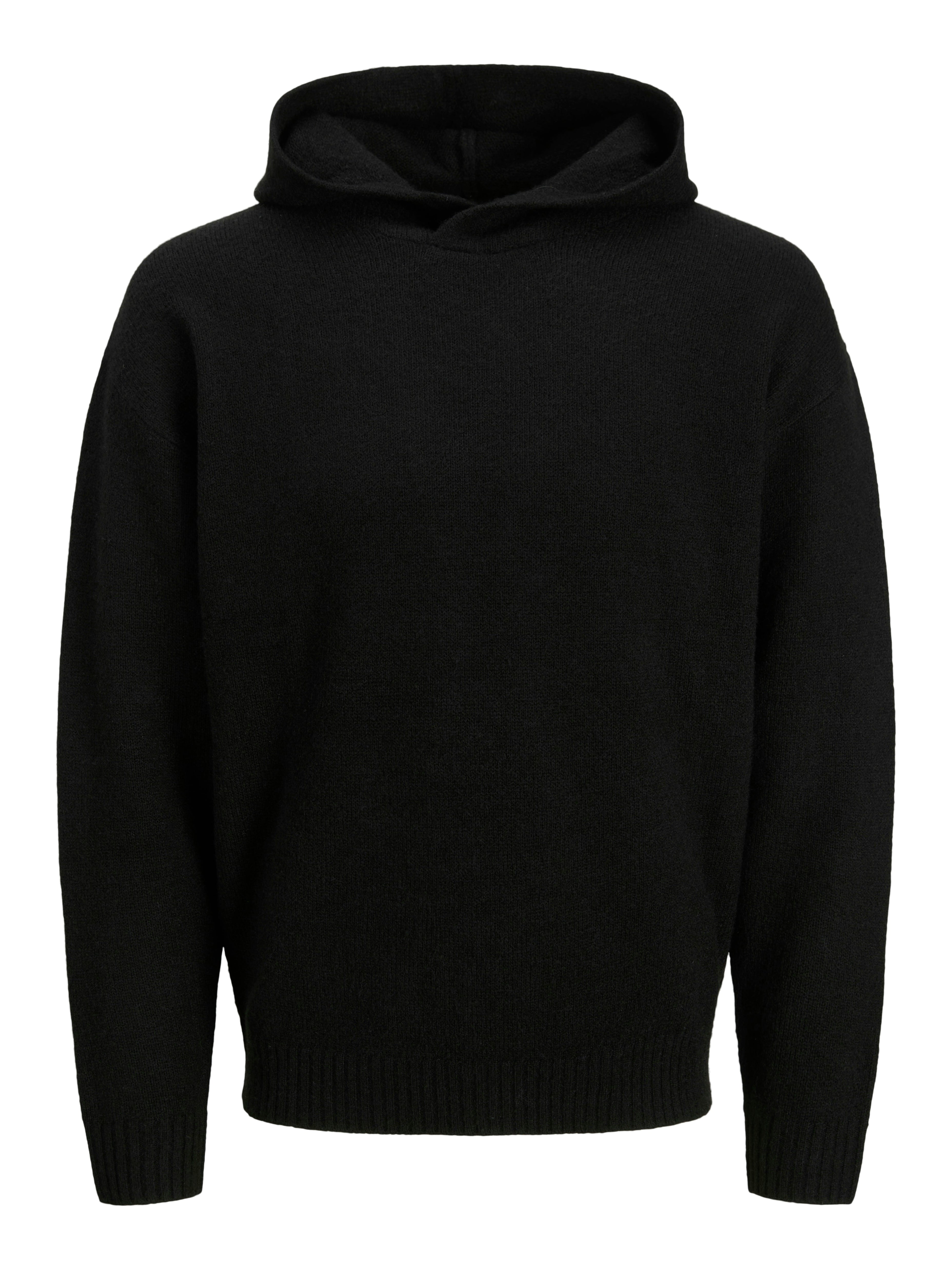 Basic Herren Strickpullover Kapuze Langarm Locker geschnitten