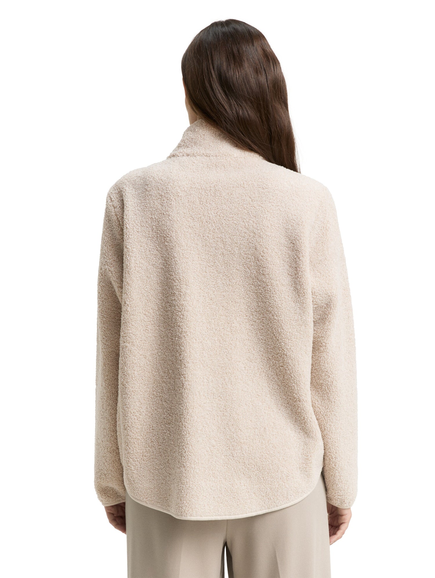 Teddy Sweatjacke mit Stehkragen