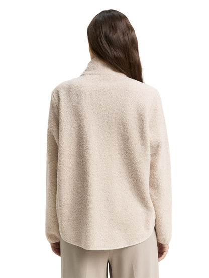 Teddy Sweatjacke mit Stehkragen