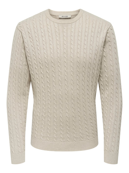 ONSLOUI REG 12 CABEL CREW KNIT NOOS