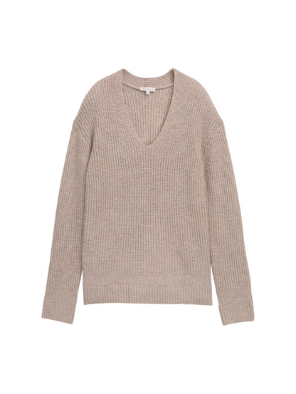 Tom Tailor Denim Female Pullover V-Ausschnitt Regular Fit Rippstruktur