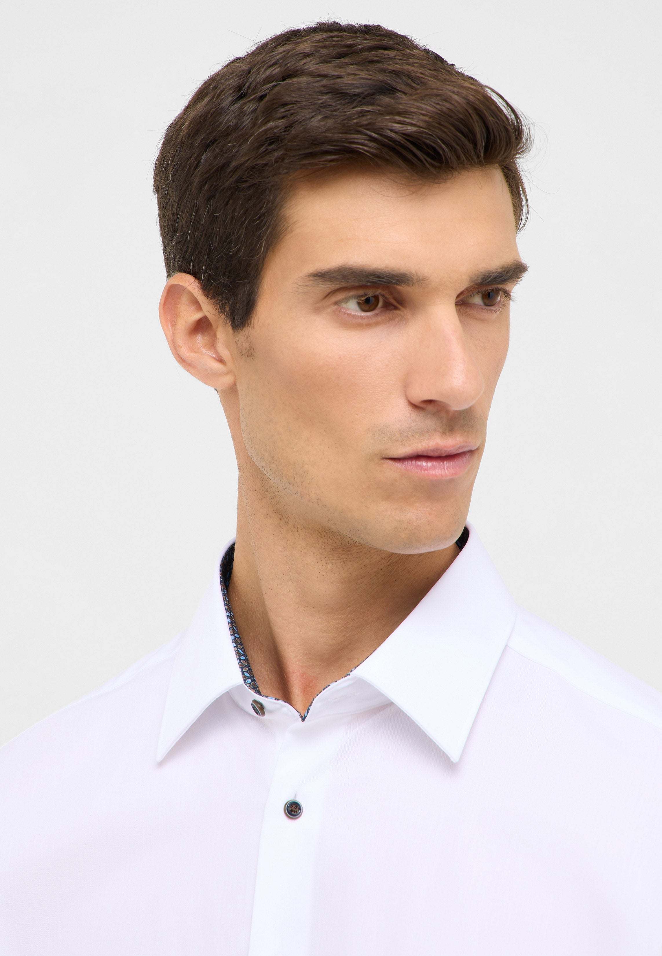 Eterna Herren Langarmshirt Slim Fit Stretch Baumwolle Polyester Elasthan