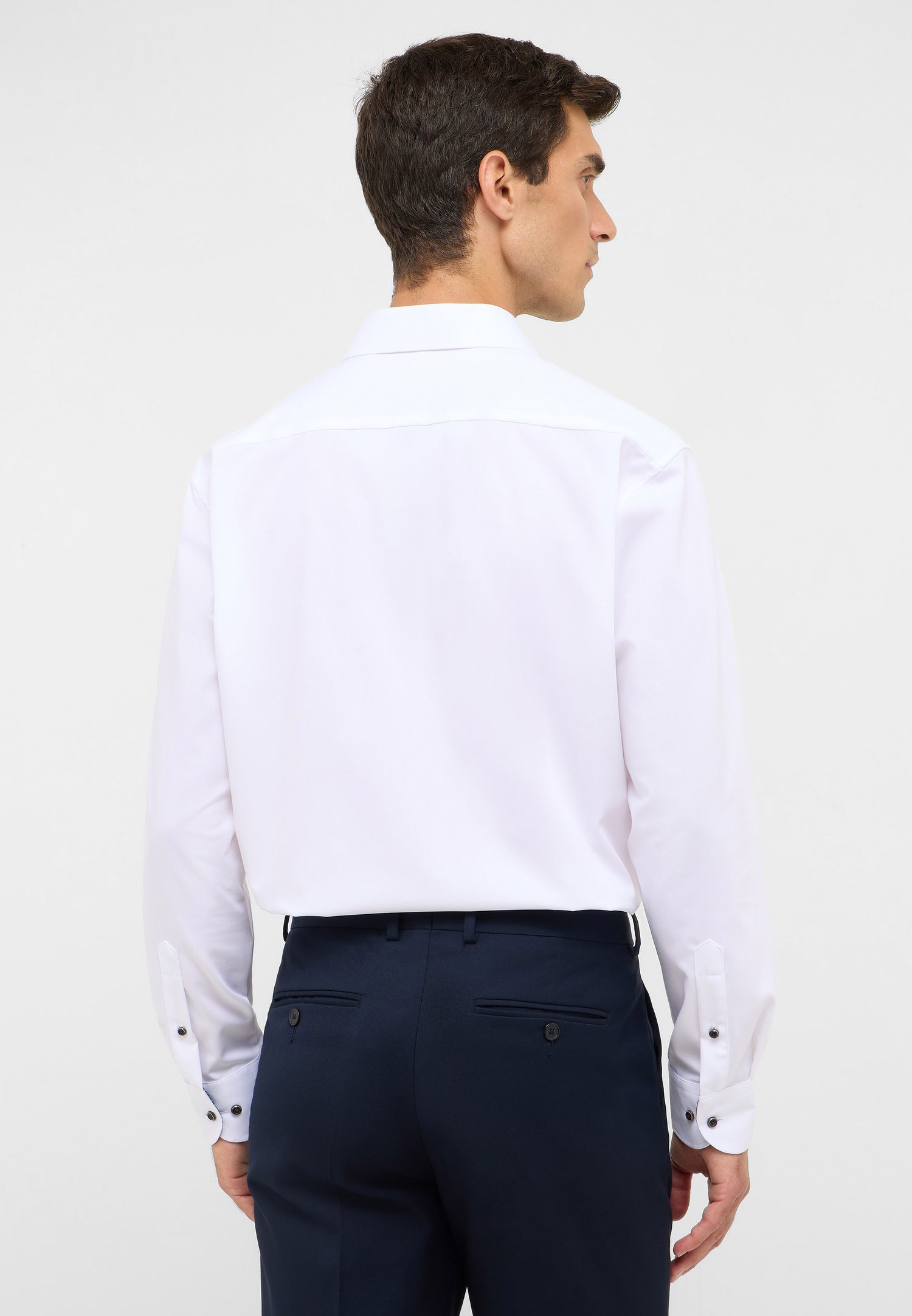 Eterna Herren Langarmshirt Slim Fit Stretch Baumwolle Polyester Elasthan