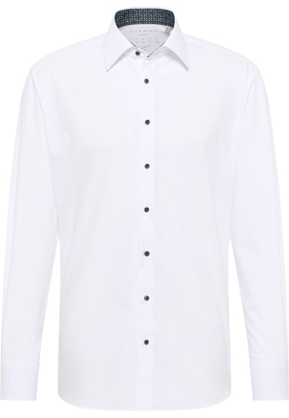 Eterna Herren Langarmshirt Slim Fit Stretch Baumwolle Polyester Elasthan