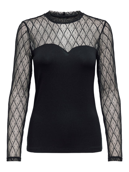ONLSALINA L/S LACE MIX TOP JRS