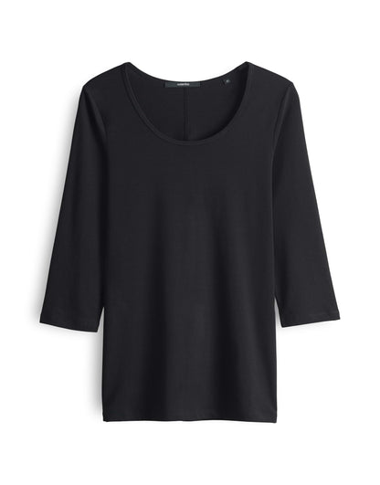 Fashionista Damen Blusenshirt 3/4 Arm schmale Passform Modal Mix
