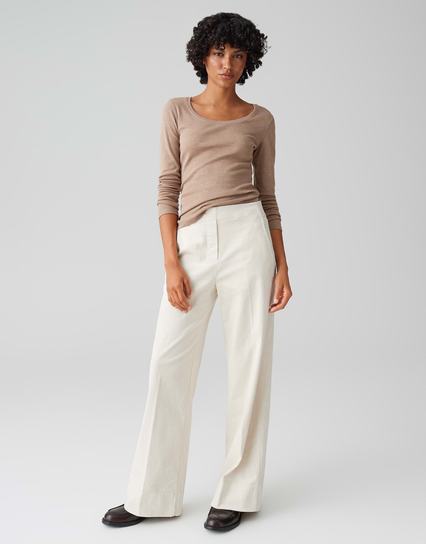 OPUS Cordhose Damen Straight Fit Bügelfalten Gummibund