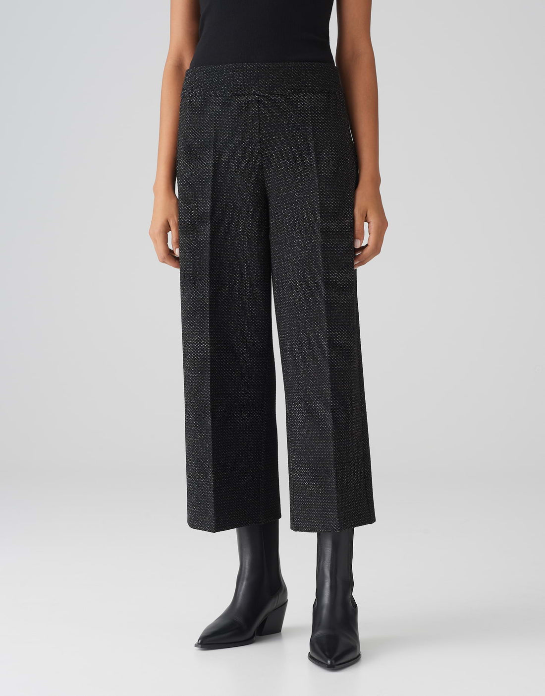 OPUS Twill Cropped Hose Damen Hoher Bund Elastisch