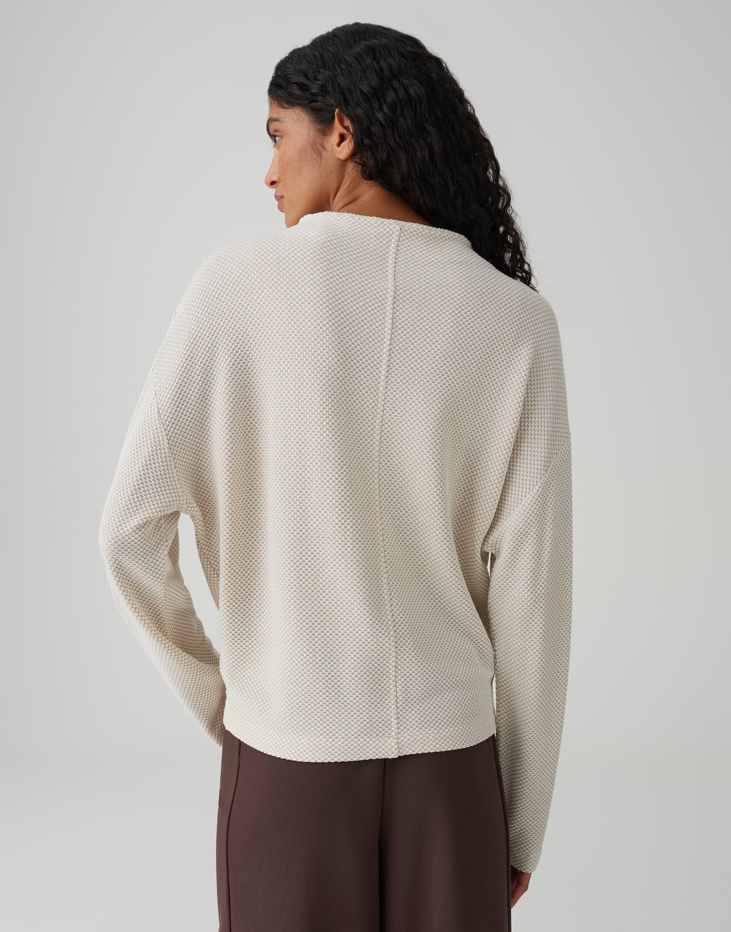 OPUS Vera Damen Jersey Pullover Funnel Neck 3D Struktur