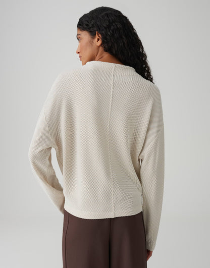 OPUS Vera Damen Jersey Pullover Funnel Neck 3D Struktur