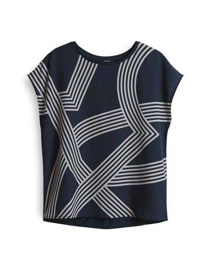OPUS Damen T-Shirt überschnittener Kurzarm Webware glatter Griff