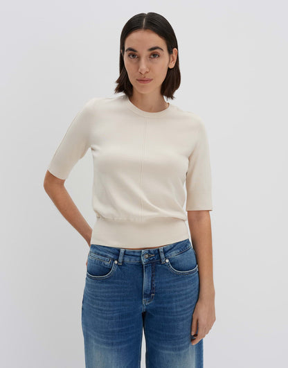 Fashionista Strickpullover Damen Figurbetont Halbarm