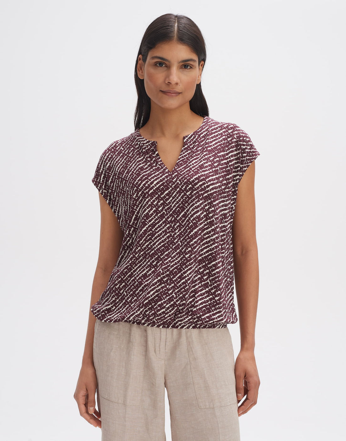 OPUS Basic T-Shirt Damen Basic Fit Viskose Elasthan