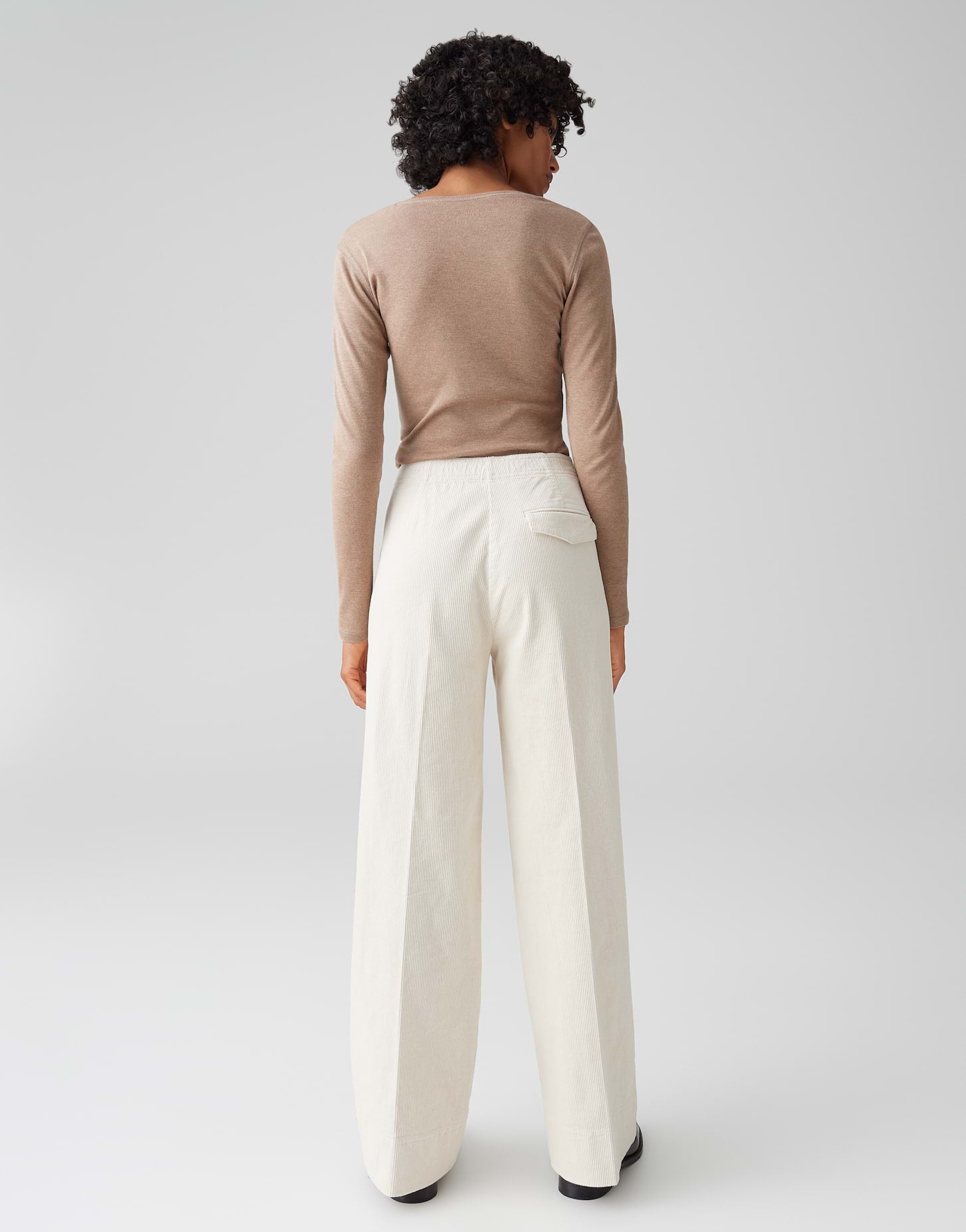 OPUS Cordhose Damen Straight Fit Bügelfalten Gummibund