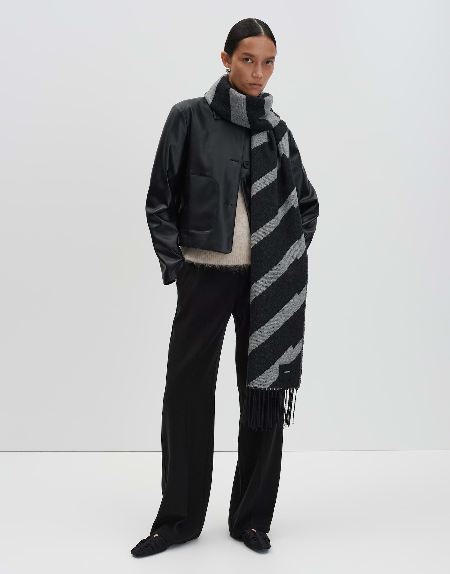 Someday Damen Schal Fransen Two-tone Muster 190 cm x 67 cm