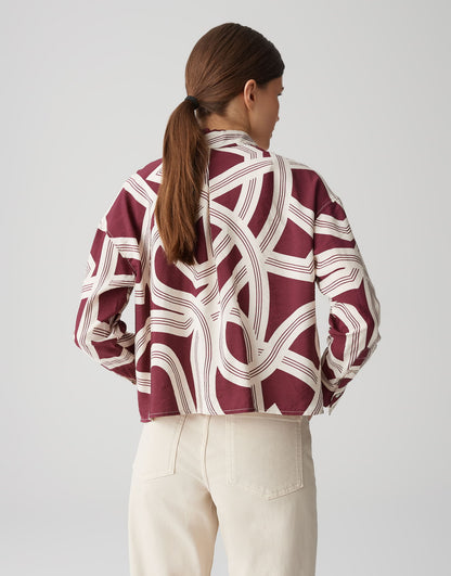 OPUS Hemdbluse Damen Bluse Oversized Viskose Polyamid Perlmuttknöpfen