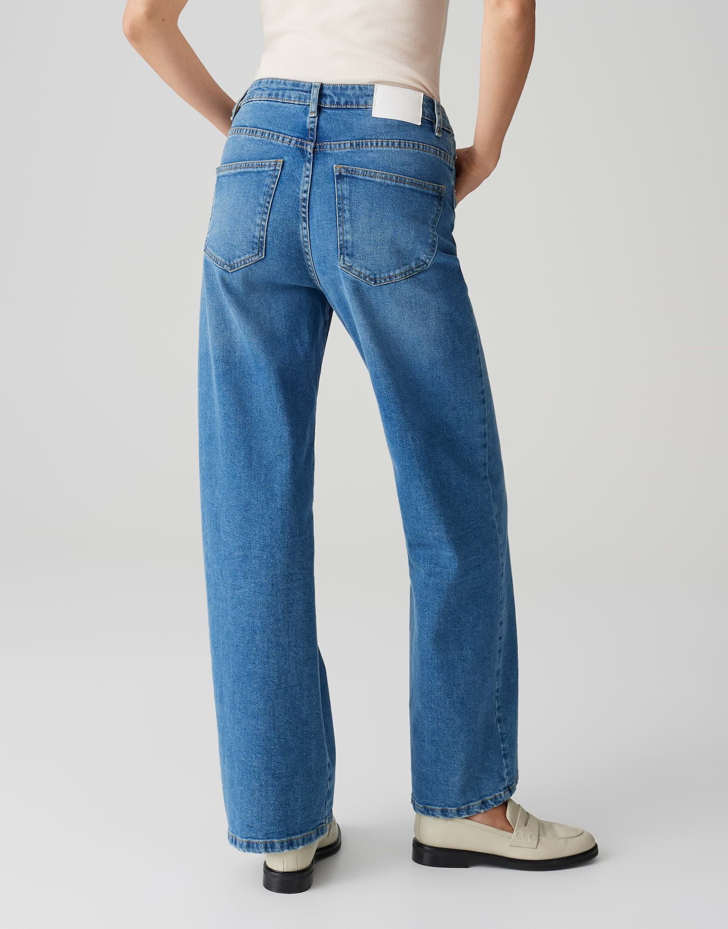 OPUS Wide Leg High Rise Denim Jeans Damen Stretch Base