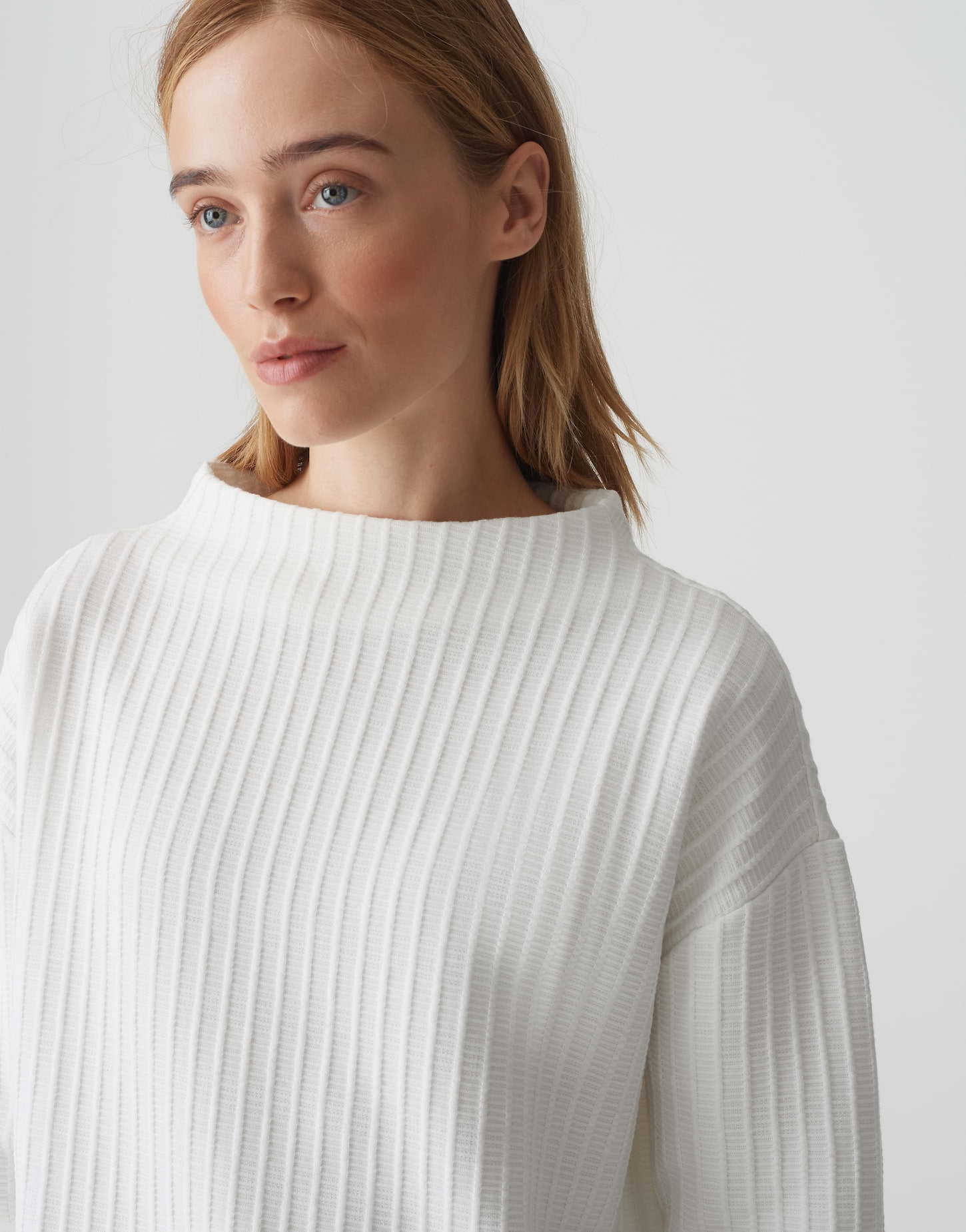 OPUS Sweatshirt Damen - Bequemes Langarmshirt mit Funnel Neck