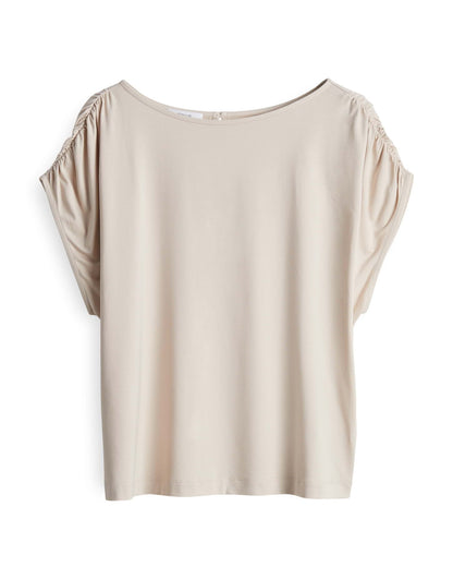 OPUS Damen T-Shirt mit elastischem Raffdetail an der Schulter