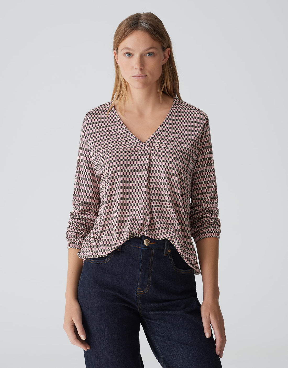 OPUS Bluse Damen aus 100% Viskose Langarm pflegeleicht