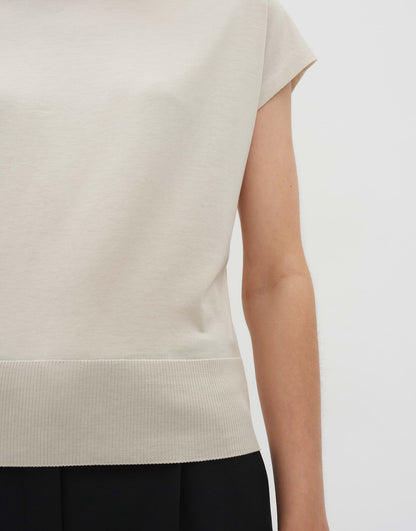 Someday Damen T-Shirt Kurzarm Slim Fit Melange-Effekt