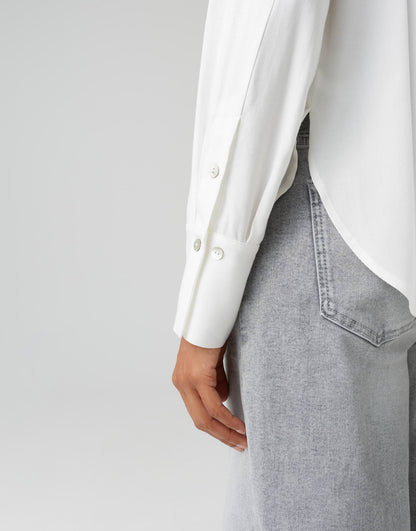 OPUS Hemdbluse Damen Langarm Webware Faltendetail Viskose