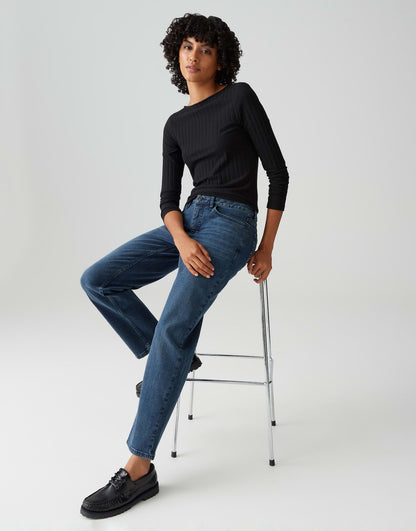 OPUS Damen Jeans Hose Straight Fit Denim Stretch 5-Pocket-Design
