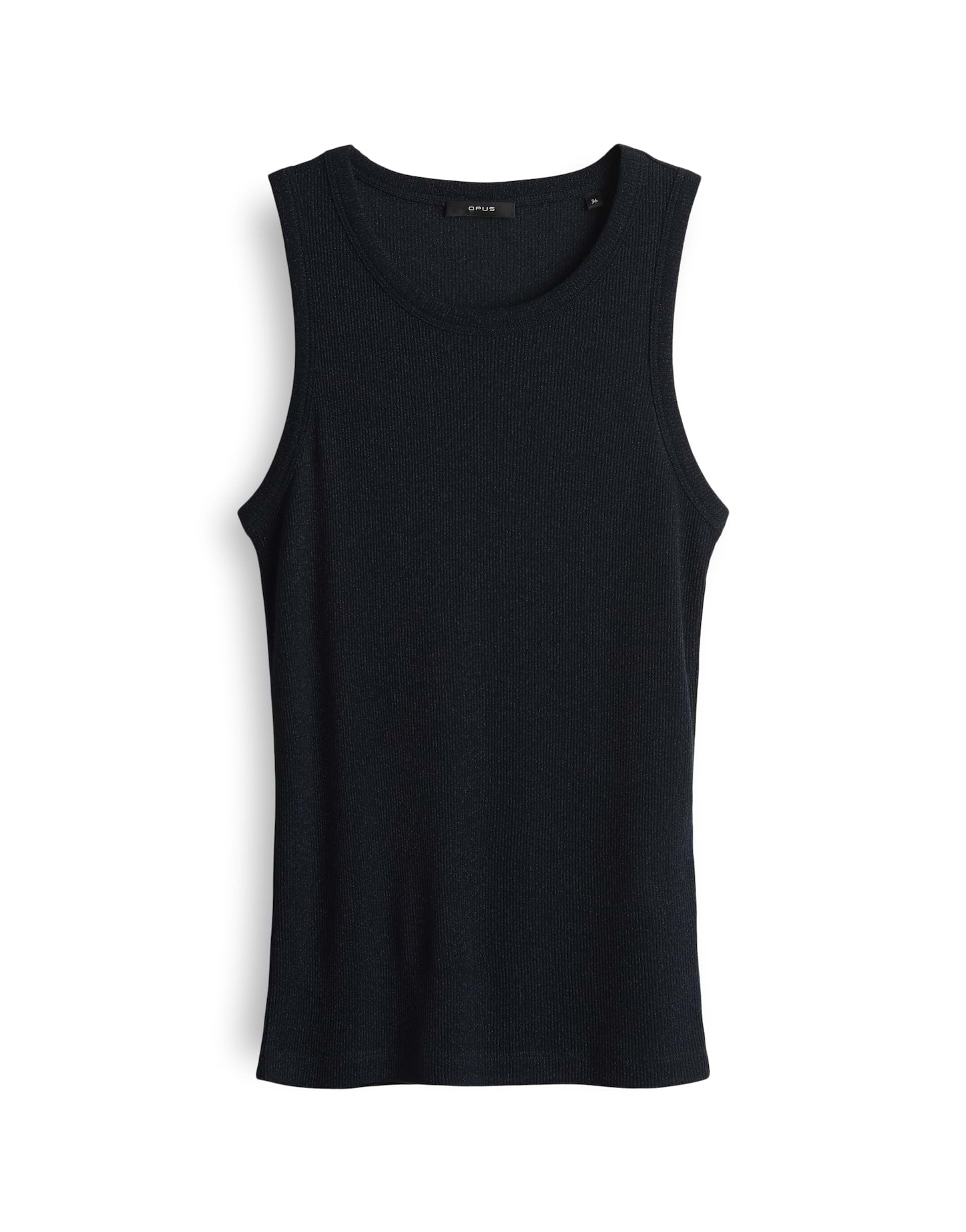 OPUS Ärmelloses Rippstruktur-Top in Schwarz für Damen