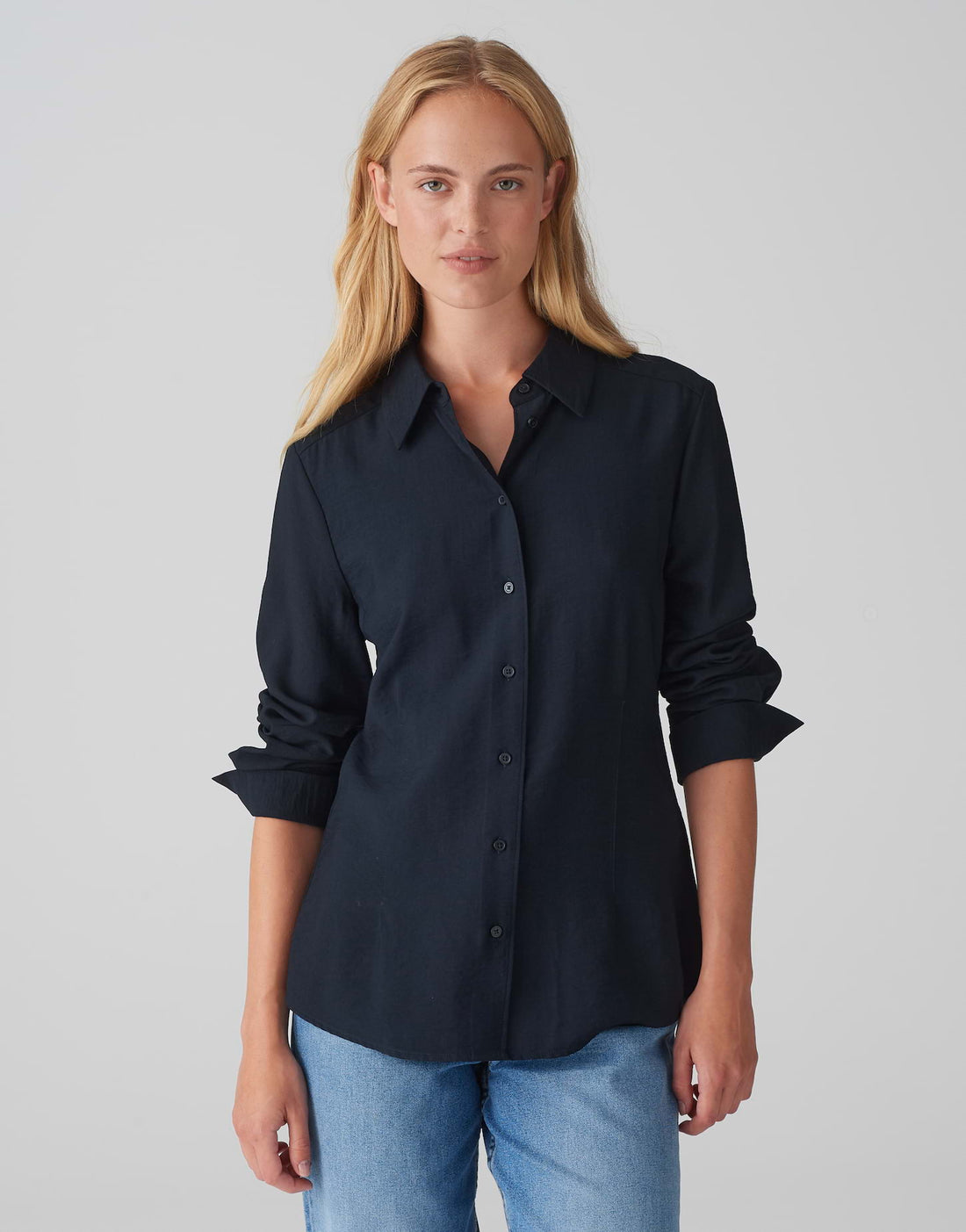 OPUS Blusenshirt Damen Leicht Tailliert Langarm Webware