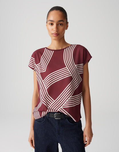 OPUS Damen T-Shirt überschnittener Kurzarm Webware glatter Griff
