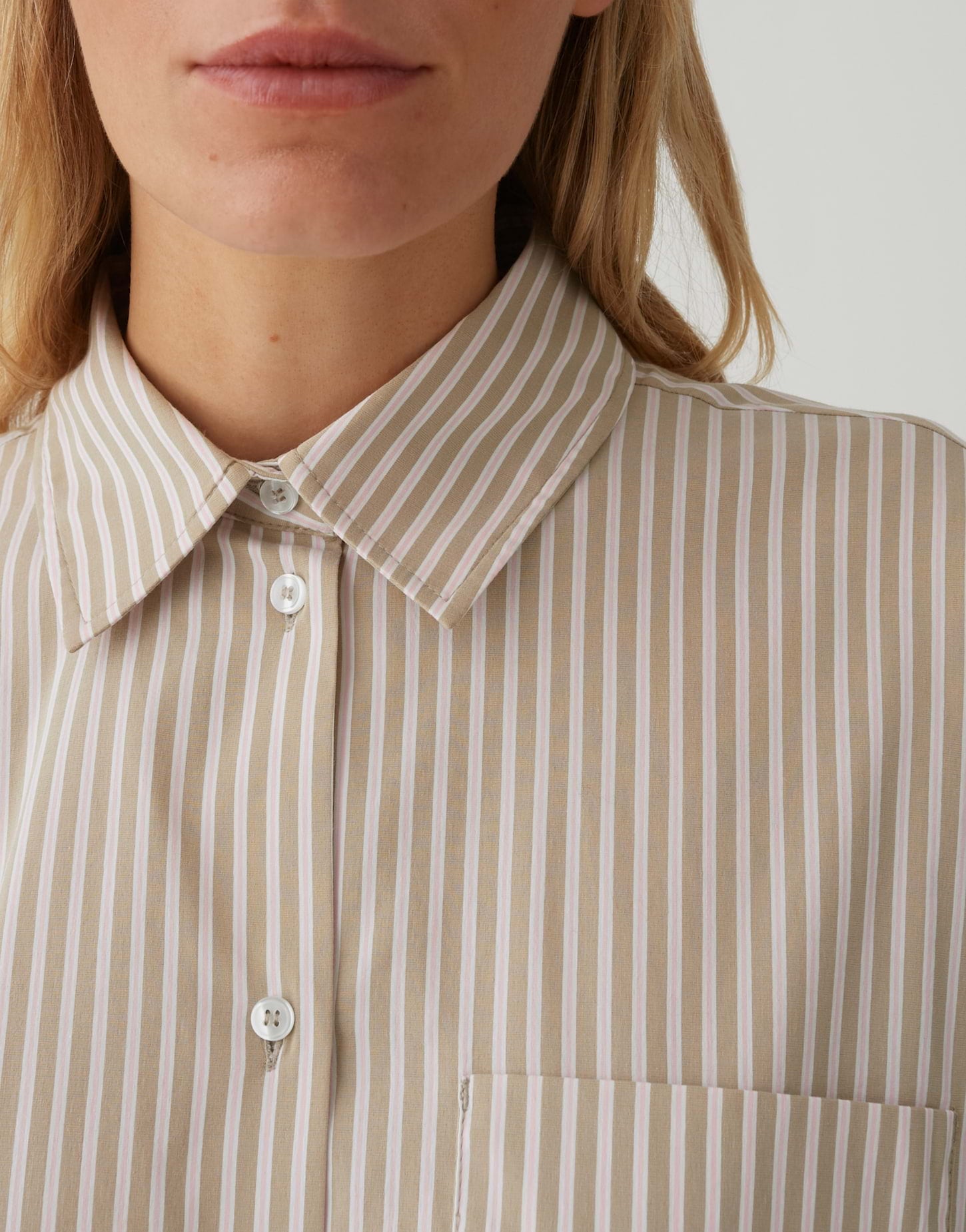 OPUS Hemdbluse Damen Ballon-Saum Webware