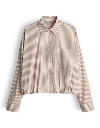 OPUS Hemdbluse Damen Ballon-Saum Webware