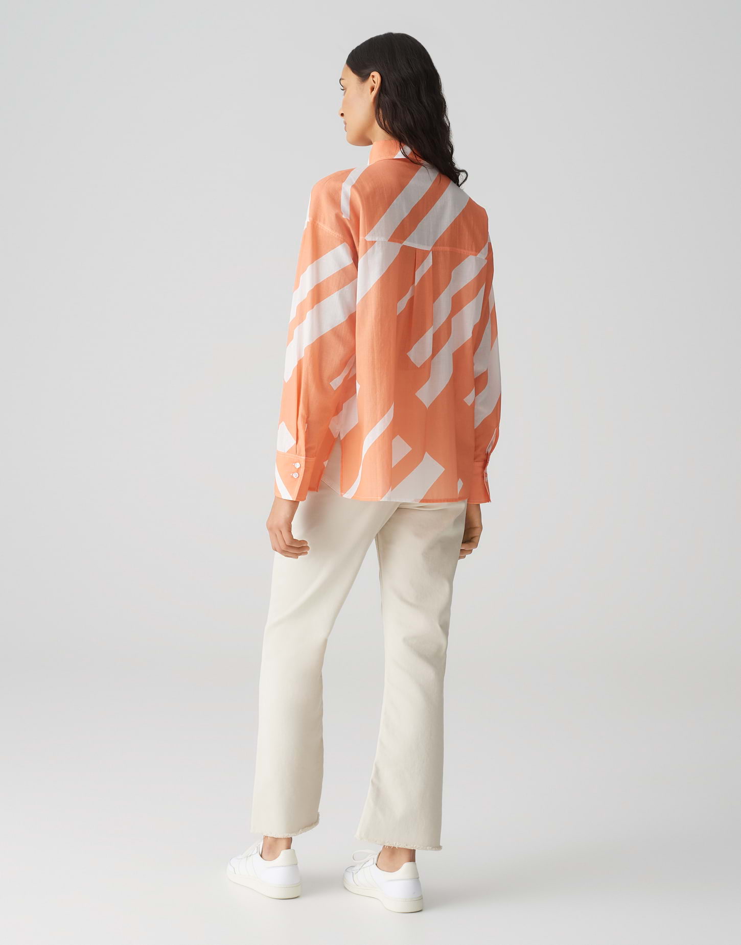 OPUS Hemdbluse Damen Leichte Baumwolle Streifenmuster