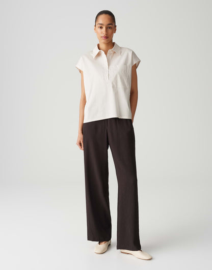 OPUS Hemdbluse Damen Kurzarm Webware elastisch Baumwolle