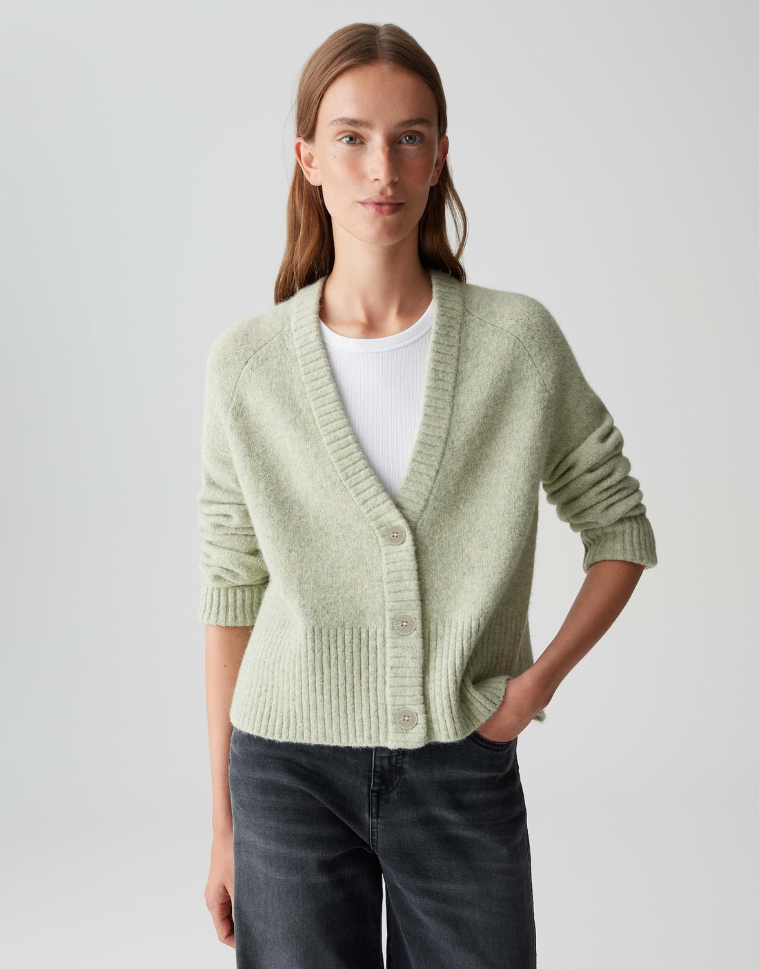 OPUS Damen Strickpullover V-Ausschnitt Langarm