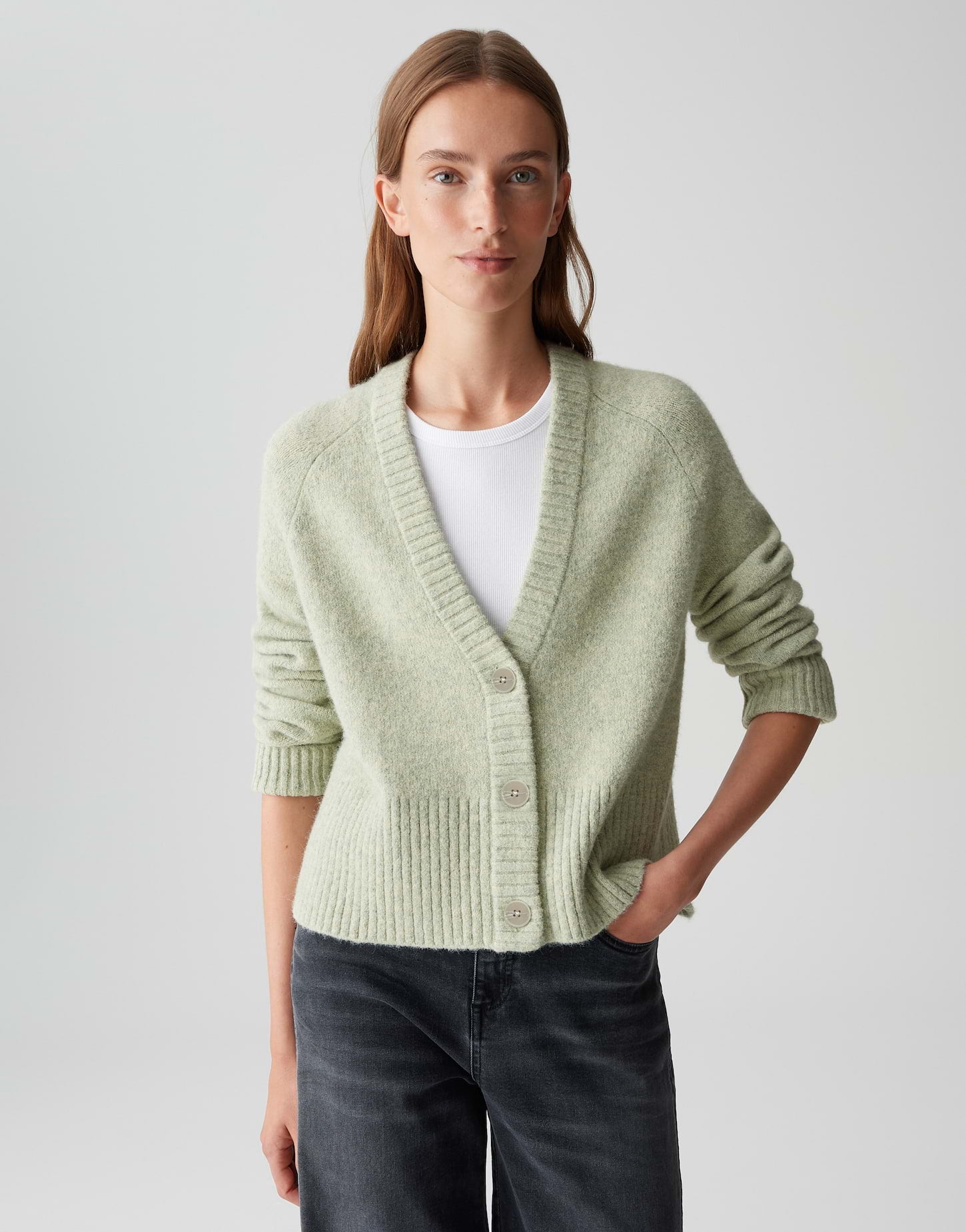 OPUS Damen Strickpullover V-Ausschnitt Langarm