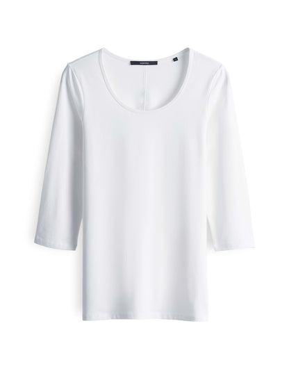 Fashionista Damen Blusenshirt 3/4 Arm schmale Passform Modal Mix