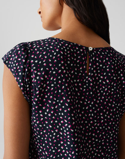 OPUS Blusenshirt Damen mit Punkteprint und Schlitz