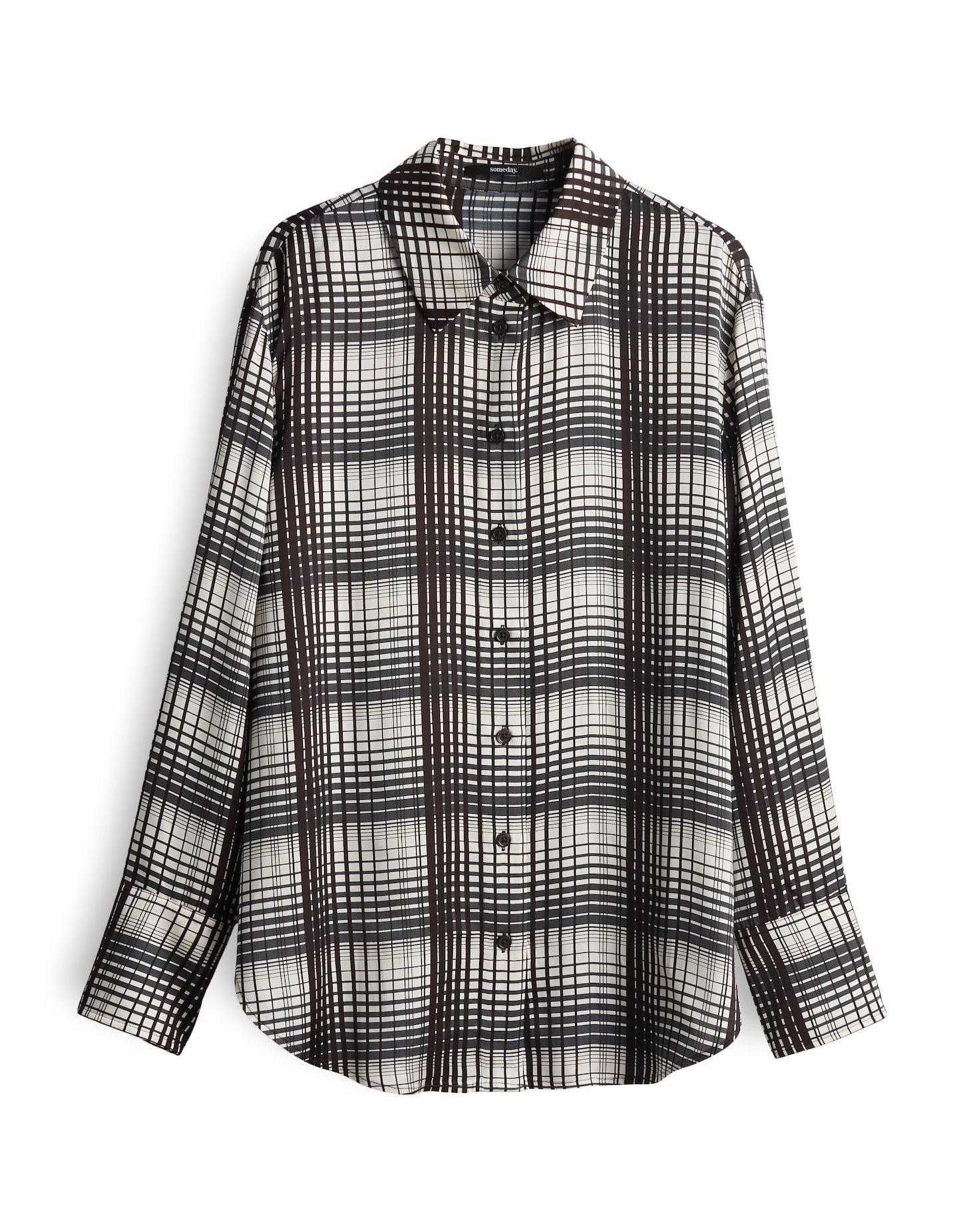 Someday Damenbluse Hemdblusenkragen Karomuster Viskose