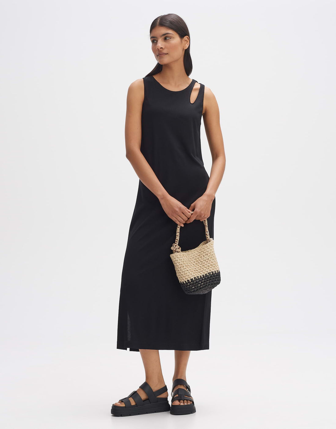 OPUS Midi-Kleid Damen ECOVERO™ Cut Out Detail