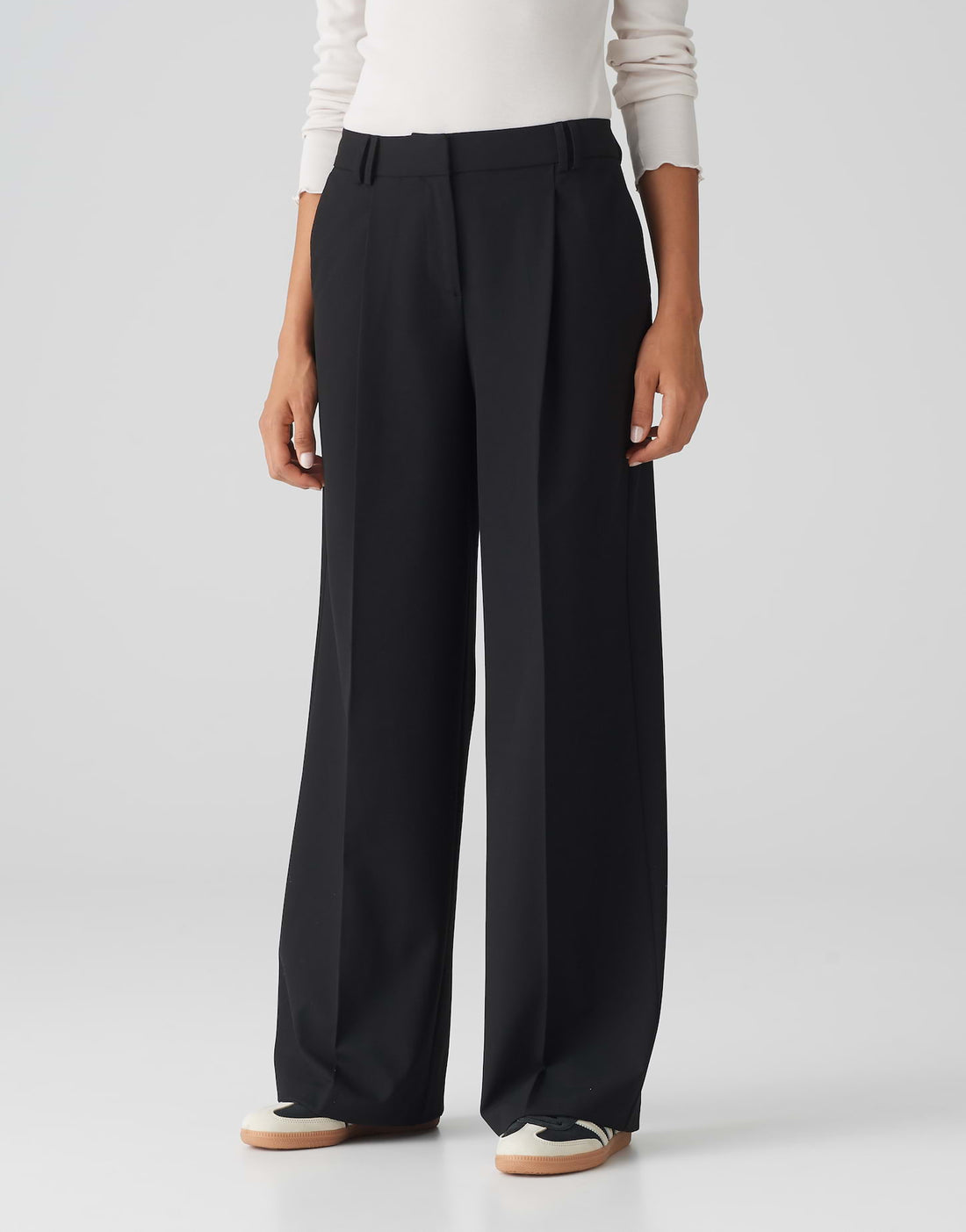 OPUS Wide Leg Hose Damen Elegante Bügelfaltenhose