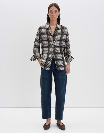 Someday Damenbluse Hemdblusenkragen Karomuster Viskose